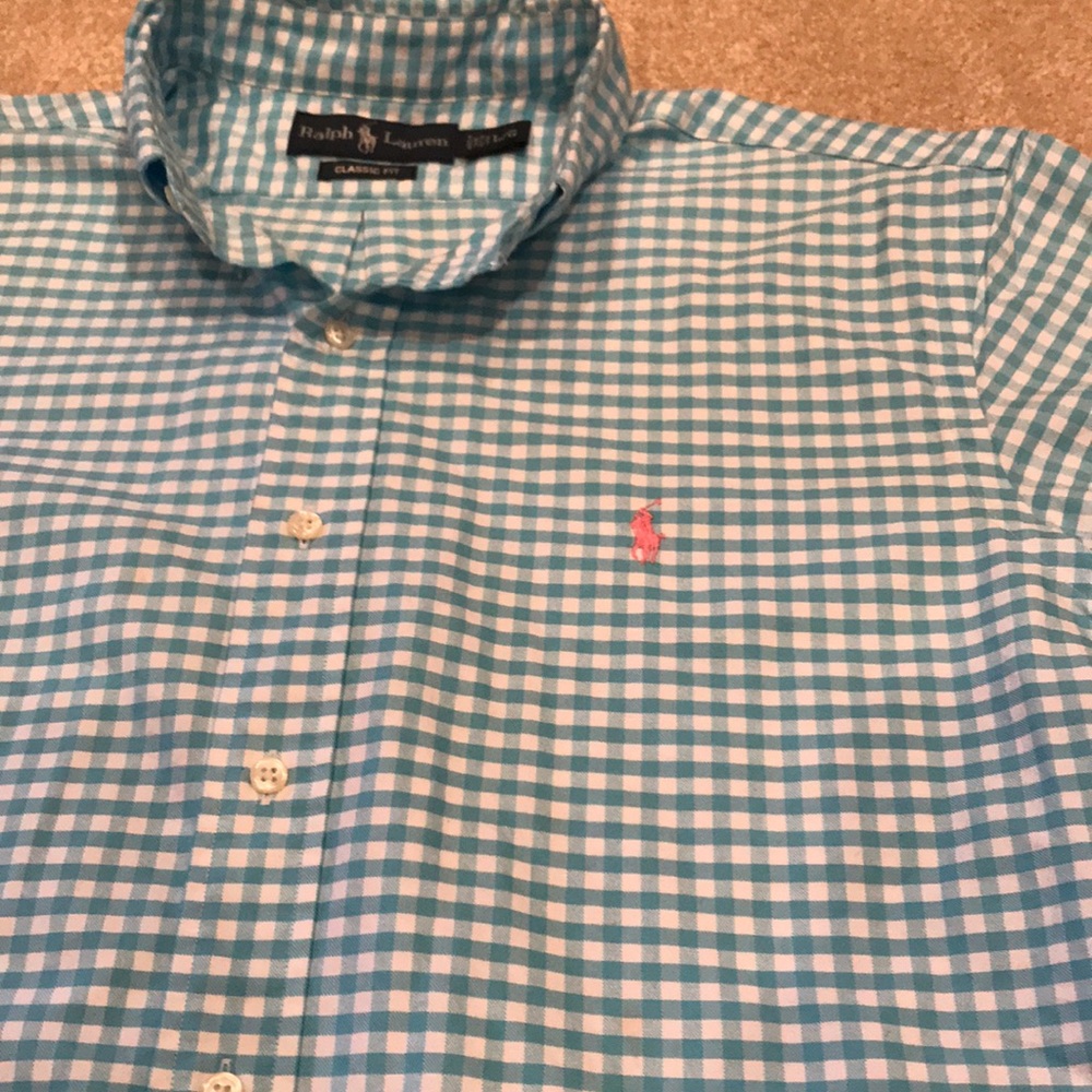 Men’s Polo Checkered Collared Button Down - Picture 4 of 7